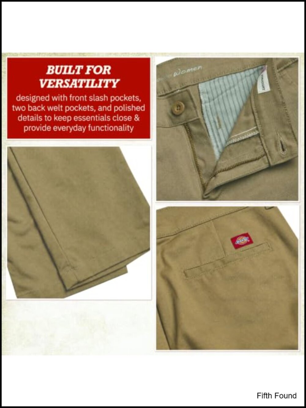 Womens Flex Twill Work Pants Straight Fit Narrow Through Hips - Picture 5 of 6